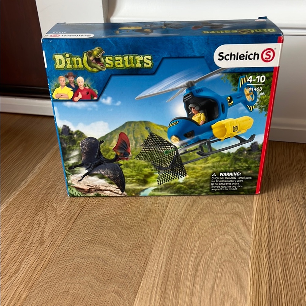 Dinosaurs Helicopter Toy Set - Blue and Yellow